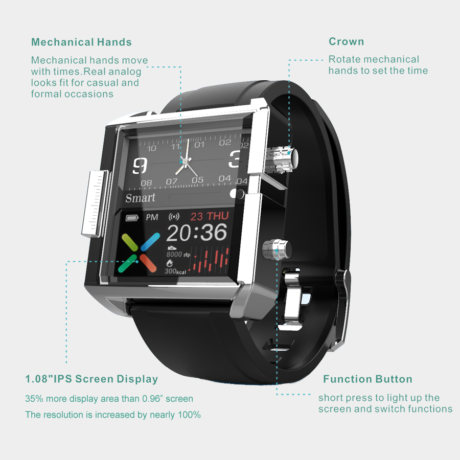 Смарт-часы T9 гибридные водоне – обзор и цена Smartwatch Custom